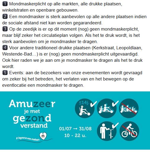 Belangrijke update ivm de coronamaatregelen in Middelkerke: