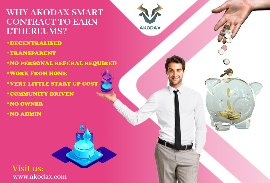 Akodax1's tweet photo. WHY AKODAX SMART CONTRACT TO EARN ETHEREUMS?

* DECENTRALISED
*TRANSPARENT
*NO PERSONAL REFERAL REQUIRED
* WORK FROM HOME
*VERY LITTLE START UP COST 
*COMMUNITY DRIVEN 
*NO OWNER
*NO ADMIN

 https://t.co/U6etTt2sKD

#bitcoin #crypto #cryptocurrency #blockchain #ethereum https://t.co/zacne3Z54x