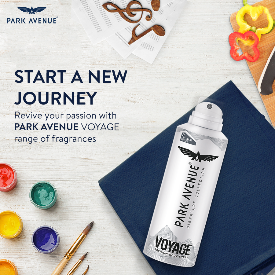 ParkAvenueSpeak's tweet photo. Give yourself the time to dwell into your passion. With the Voyage range of fragrances that keeps you fresh and active, get hold of your passion once again.
.
.
#ParkAvenue #ParkAvenueGrooming #Startanewjourney #Fragrance #Voyage #Voyagecollection #Fragrancesformen https://t.co/sGM1XpJxj0