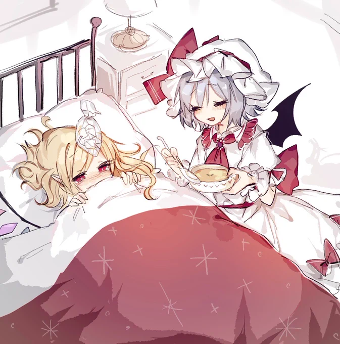 風邪引いちゃったフランちゃんを看病するお嬢様? 