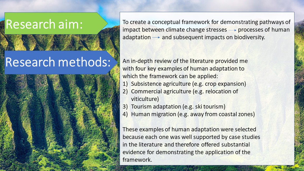 Ceire_Booth's tweet photo. 4/6 Examples of adaptation used in my framework will be taken from evidence in the literature, but how many more speculative examples of human adaptation π biodiversity impacts could there beβ¦ IDEAS?
#DICECON20 #ValueNat https://t.co/KYpEcHAfl1
