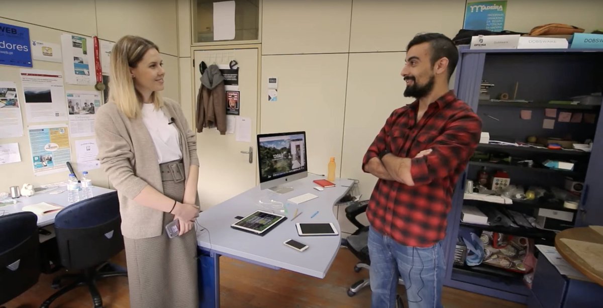 Dobsware's tweet photo. Great talk with Alina Nastas. You'll always be welcome at our office. See video interview @ https://t.co/YS5NOQA5R1 https://t.co/r7YDSjNLM9