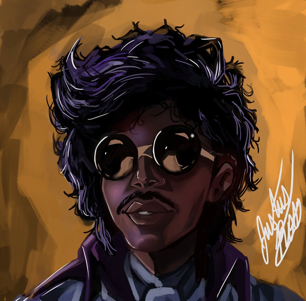 jfox_draws's tweet photo. A painting I made of Prince https://t.co/Pz4lMTbXpp