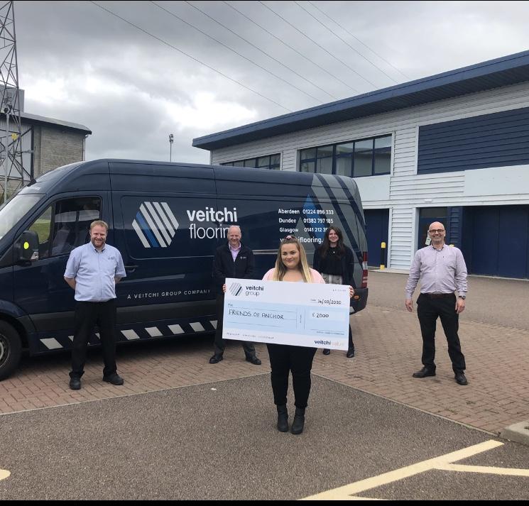 VeitchiValue's tweet photo. Today some of our Veitchi Flooring Aberdeen team managed to get a photo for our virtual cheque presentation for Friends of ANCHOR for all our fundraising efforts of £2000 in 2019. Hopefully, we will be able to meet up with the Friends of ANCHOR team in a few months! #veitchivalue https://t.co/OfKJp3XbAP
