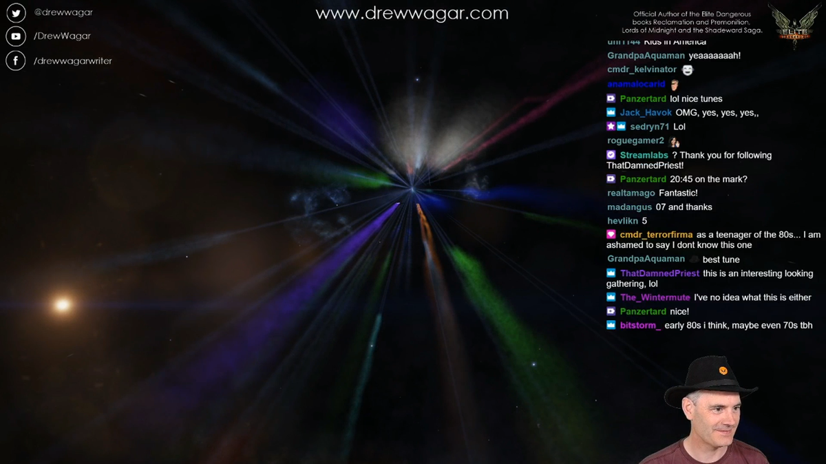 drewwagar's tweet photo. Amazing mass hyperspace jump from the #Zurara deep in the #FormidineRift, heading home. Thanks to all CMDRs who joined the #elitedangerous #loretour2020 - See you all for the next one! #MoarLore is needed :) @elitedangerous @frontierdev https://t.co/Hr70sVjSJH