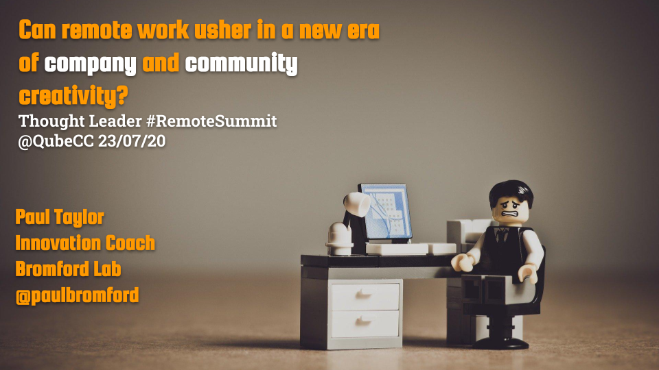 PaulIanTaylor's tweet photo. New Post: Can Remote Work Usher in a New Era of Creativity? This is the talk I gave at the excellent @QUBEcc #RemoteSummit yesterday
https://t.co/YOLxGqpua6 https://t.co/r5jWpvwabJ