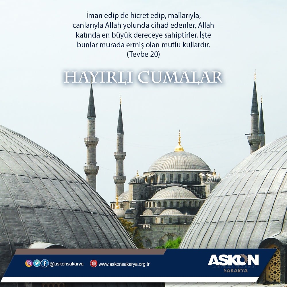 #AyasofyaCamii nin zincirlerinin kırıldığı ilk cuma namazının kılınacağı bu kutlu günde dualarınızın kabul olması dileğiyle hayırlı cumalar...<a href="/EngnTmbz/">Engin Tumbaz</a> <a href="/ASKON/">ASKON 🇹🇷</a> <a href="/BeratSirinat/">Berat Şirinat</a> <a href="/safaekmekcioglu/">Safa EKMEKÇİOĞLU</a> <a href="/kenanlslkli/">Kenan IŞIKLI</a> <a href="/MetinSevindikk/">Metin Sevindik</a>