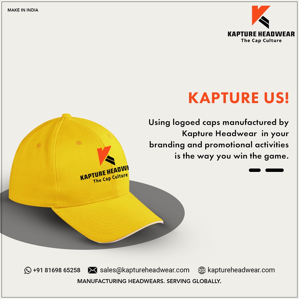 HeadwearKapture's tweet photo. Way to Kapture more eyeballs. ✨
. 
.
.
.
To know more,connect  and Kapture us :
https://t.co/npXypQMLrE
Sales@kaptureheadwear.com
Call &amp;  Whatsapp : +918169865258
#cap #hats #manufacturer #manufacturing #manufactuirnghats #manufacture #bulkproduction #bulkcapsmaker #bulk https://t.co/SZ25Lcjsi6