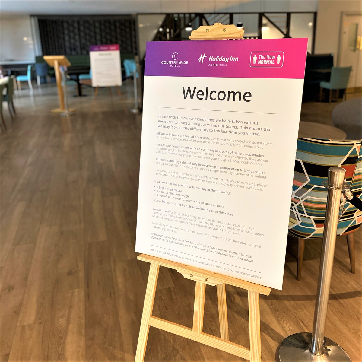 HISthNormanton's tweet photo. Our welcome message at the entrance to the hotel, providing confidence that we are Covid-19 Secure.

We are doing everything to ensure we keep our customers and employees safe whilst at the hotel.

View our Covid-19 policy https://t.co/xWE5jcMygZ
#staysafe https://t.co/pPg6Xxl9e7