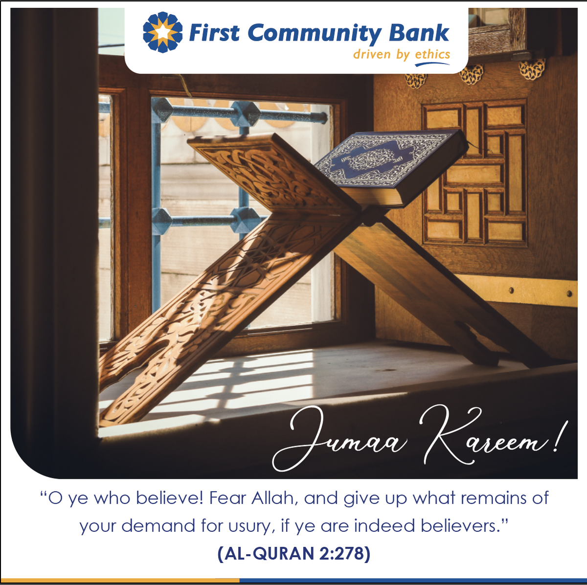 premierbank_ke's tweet photo. FCB wishes you a wonderful and blessed #JumaaKareem #FCBforAll #FCBcares https://t.co/TpMUjhQM2H