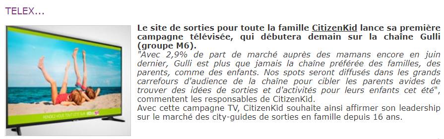 citizenkidmedia's tweet photo. . @Citizenkid_ dans #Actukids pour notre #campagne #Pub #TV sur @gulli https://t.co/Jq4u8W1DD6