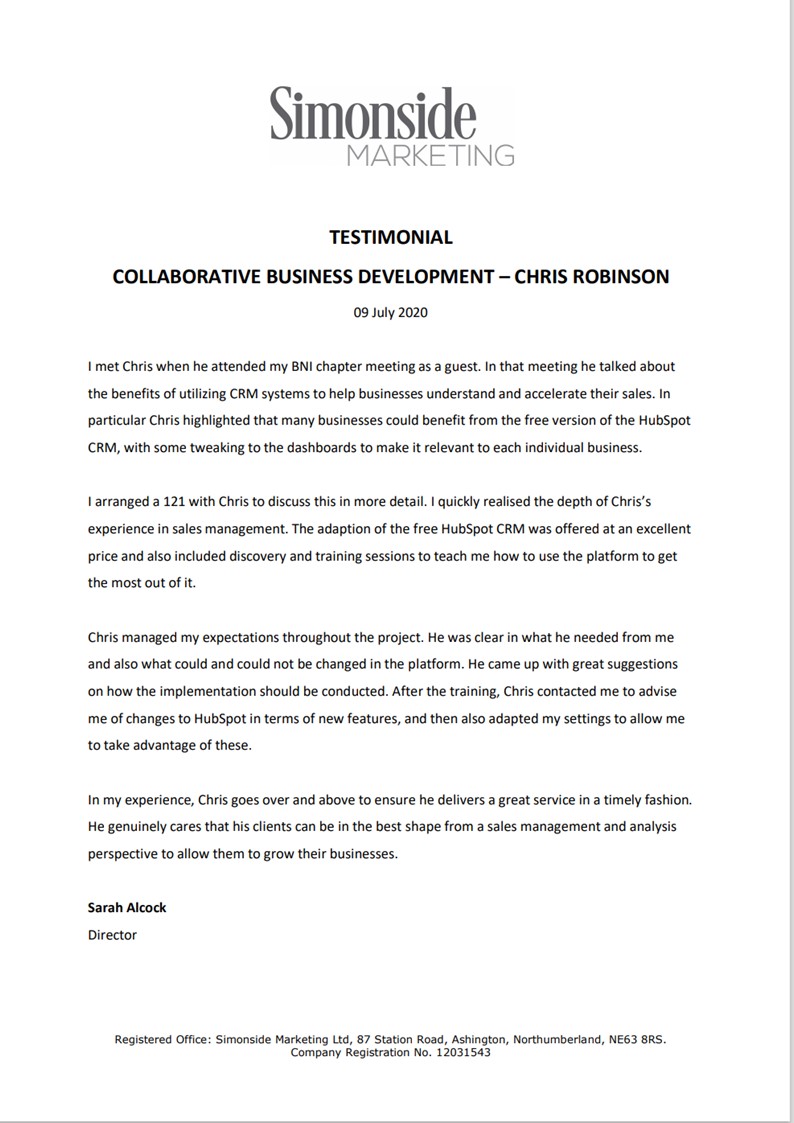 collaborativebd's tweet image. Received a great testimonial from one of our clients after putting together a new CRM system for them.
Track your client journey to becoming a customer and managing your ongoing relationship with them. Get in touch, see how else we can help businesses unlock their sales potential
