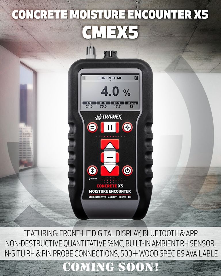 tramexmeters's tweet photo. CONCRETE MOISTURE ENCOUNTER X5 - CMEX5
FEATURING: FRONT-LIT DIGITAL DISPLAY, BLUETOOTH &amp; APP, NON-DESTRUCTIVE QUANTITATIVE %MC, BUILT-IN AMBIENT RH SENSOR, IN-SITU RH &amp; PIN PROBE CONNECTIONS, 500+ WOOD SPECIES AVAILABLE.
COMING SOON!
#concrete #moisturemeters #flooring #coatings https://t.co/g40u2kVjOn