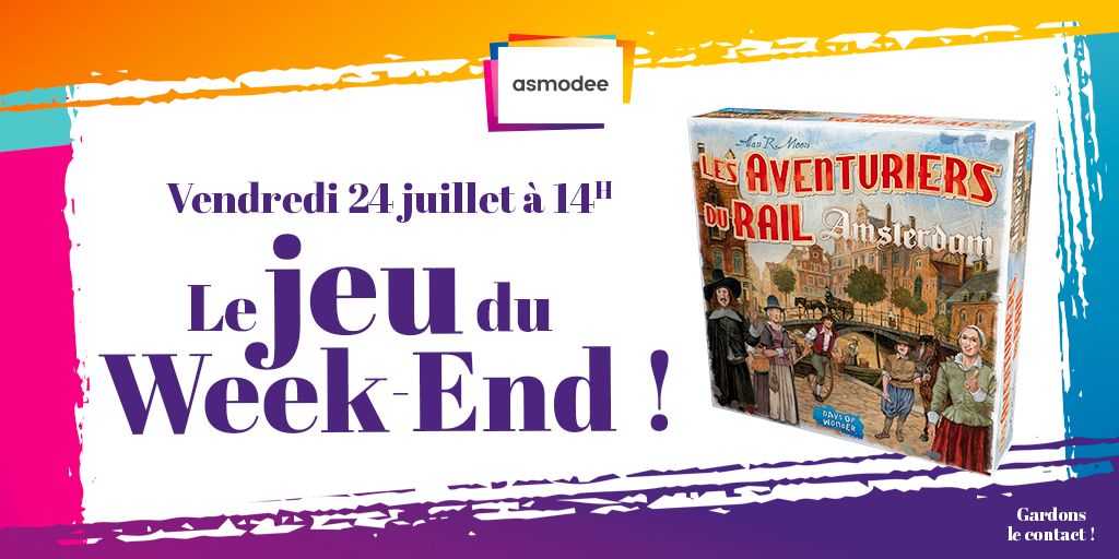 asmodee_fr's tweet photo. A l'occasion de la sortie des Aventuriers sur rail Amsterdam de @days_of_wonder nous vous faisons gagner un exemplaire du jeu !

Pour participer :
✅ Follow @Asmodee_fr + #RT ce tweet
✅Tag ton partenaire de jeu
💡Un autre exemplaire est à gagner sur FB
TAS 27/07 14h https://t.co/YtmU359DlJ