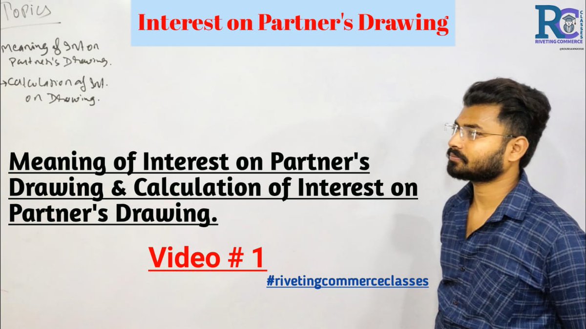 rivetingcommerc's tweet photo. Stayhome, Staysafe and study from home on youtube. https://t.co/tc8RdJrO9l
Interest on Partner's Drawing (Meaning of interest on Partner's Drawing &amp; Calculation of interest on Partner's Drawing)
#video1 #stayhome  
#staysafe #studyfromhome #12thclass  #commerce #cbse #Biharboard https://t.co/LCT9V6XQEy