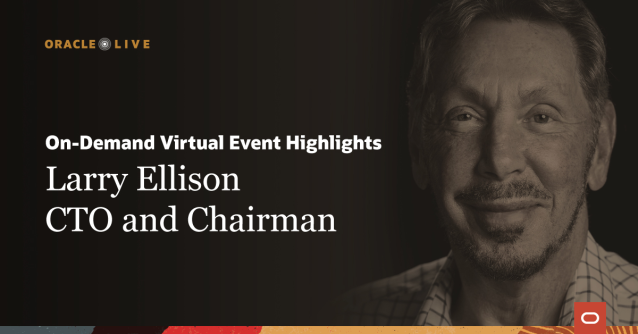 LeeClinton10's tweet photo. Missed #OracleLive? Not to worry. Catch the highlights to hear from Larry Ellison on the latest updates to @Oracle's #cloud services. #database https://t.co/nOOpDaGSEf https://t.co/qyyZfMlcTB
