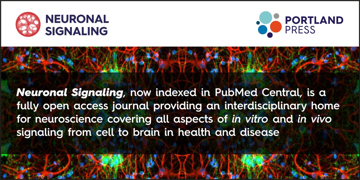 PPPublishing's tweet photo. We are delighted to announce that our #NeuronalSignaling journal is now indexed in #PubMedCentral. This publication provides a home for research and reviews on molecular and cellular #neuroscience #NeuronalSignal #OpenAccess https://t.co/SrkjgKixVf https://t.co/Cc8a5wcwWu