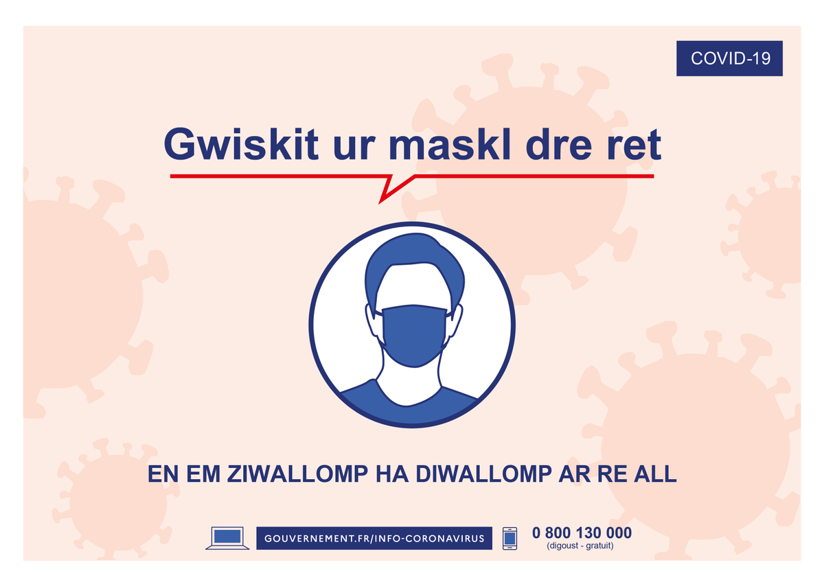 KevreBreizh's tweet photo. 📃😷 #COVID19 ha #JestroùGwarez : Kevre Breizh a laka en ho kerzh skritelloù unyezhek #bzhg ha divyezhek #bzhg #galleg da embann en ho stal pe aozadur, diwar garta c'hrafek Santé Publique France (stummoù pdf ha png).
https://t.co/ex9KJm4h28
@mabrezhoneg @Diwan @DivYezhBreizh https://t.co/eOEkvXYouo