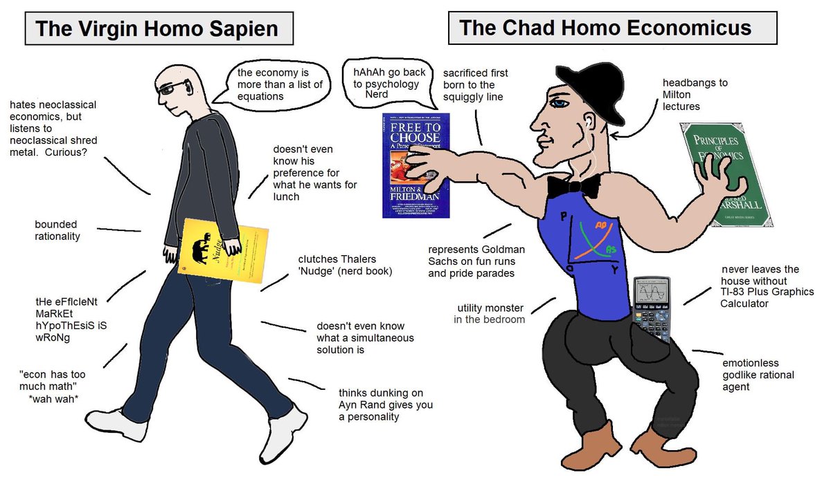 Rethinking Economics On Twitter The Virgin Colours In His Meme Vs The Chad Couldn T Give A F