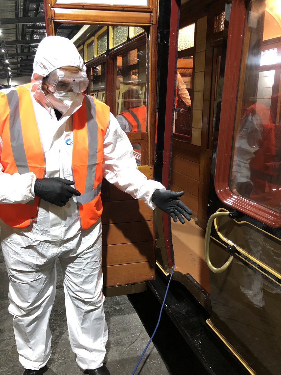 Our CMDO <a href="/MPDChapman/">Matthew Chapman</a>, completes a carriage’s fogging process for <a href="/svrofficialsite/">Severn Valley Railway</a> Indicating the focus is on the passenger’s customer journey, ensuring all touch points are covered #SVRFamily
