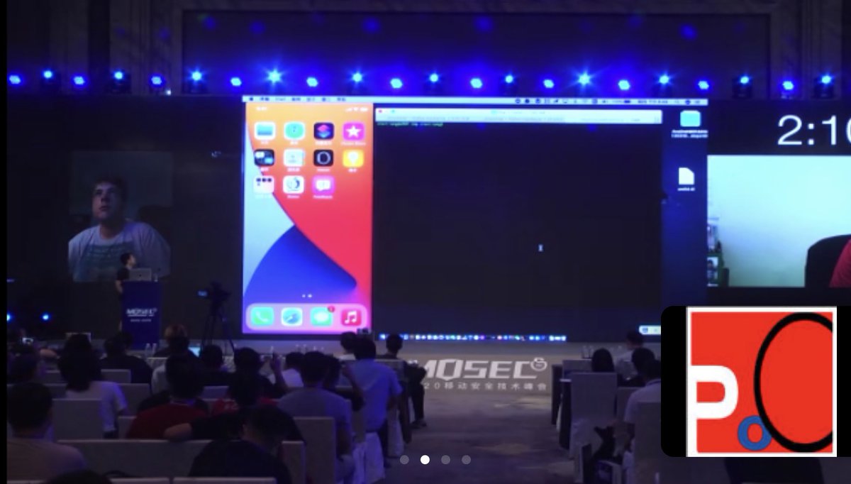 vangelis (@vangelis_at_poc) on Twitter photo One of #MOSEC2020 BaiJuiCon speakers has just finished his talk about Benz hacking. And now Liang Chen of Pangu team is talking about “iOS in 2020”. He is showing latest iOS jailbreak demo. Liang Chen will also speak in #POC2020.
And <a href="/qwertyoruiopz/">@qwertyoruiop@nso.group</a> is joining Baijuicon now. :) One of #MOSEC2020 BaiJuiCon speakers has just finished his talk about Benz hacking. And now Liang Chen of Pangu team is talking about “iOS in 2020”. He is showing latest iOS jailbreak demo. Liang Chen will also speak in #POC2020.
And <a href="/qwertyoruiopz/">@qwertyoruiop@nso.group</a> is joining Baijuicon now. :)