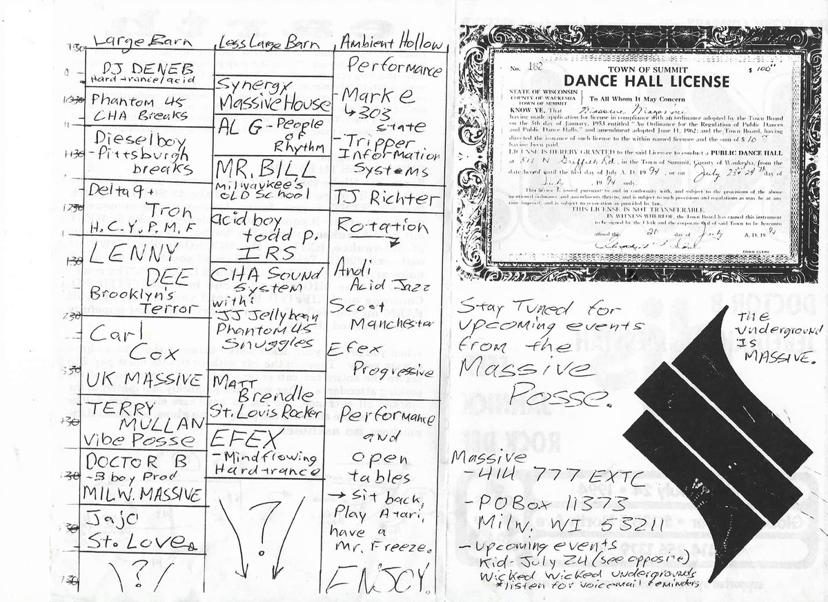 massivemag's tweet photo. 26 years ago today we had an up-and-coming DJ by the name of Carl Cox in to play in a barn south of Oconomowoc, WI.  I wonder what that guy is up to these days... https://t.co/Sx6b2sQMpA