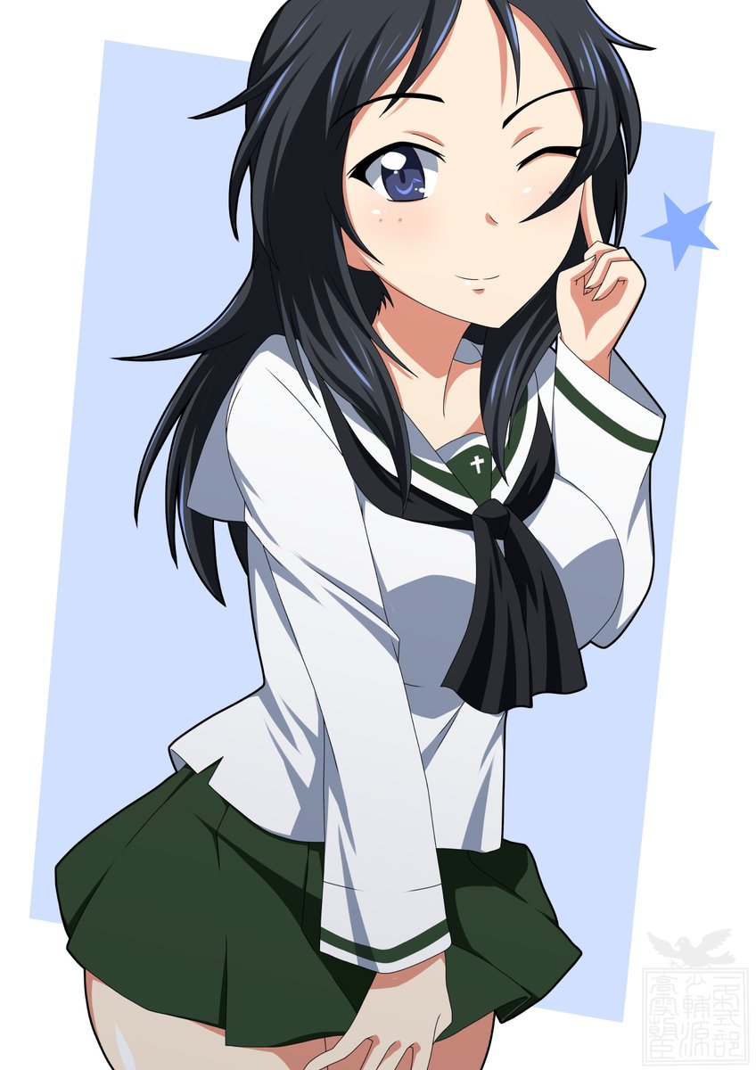 一条高雪 ウインクする山郷ちゃん Garupan ガルパン 山郷あゆみ