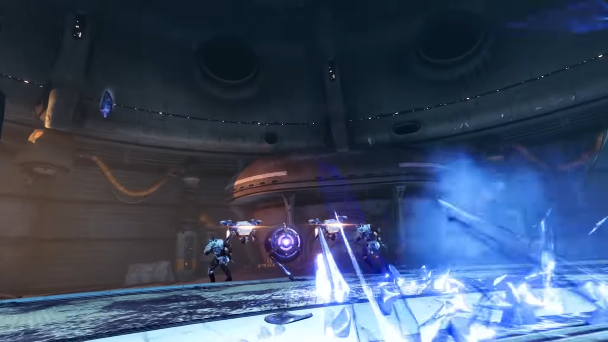 Just a normal shot of the super in action but there's something of note. In the top left there is a floating crystal. A collectible of sorts? Gotta shoot it to get an Exotic?