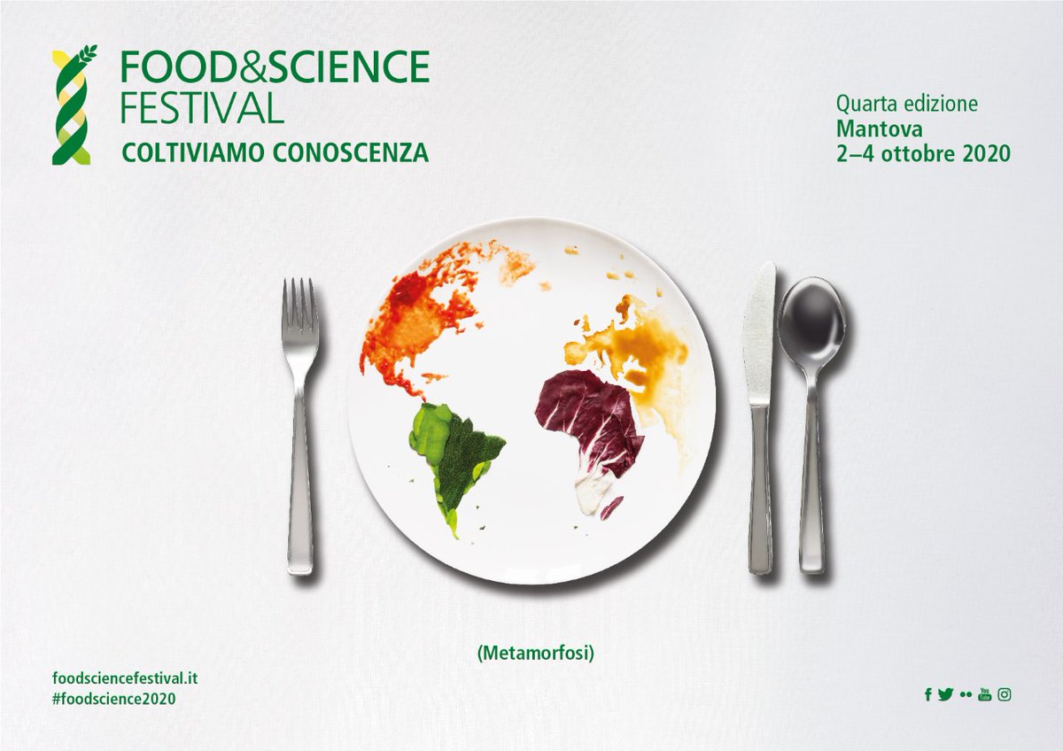 We are glad to take part in the upcoming <a href="/foodsciencefest/">Food&Science Festival</a> taking place from 2 to 4 October 2020 in Mantua. Have a look at the programme and stay tuned to know more about our science talks! #foodscience2020