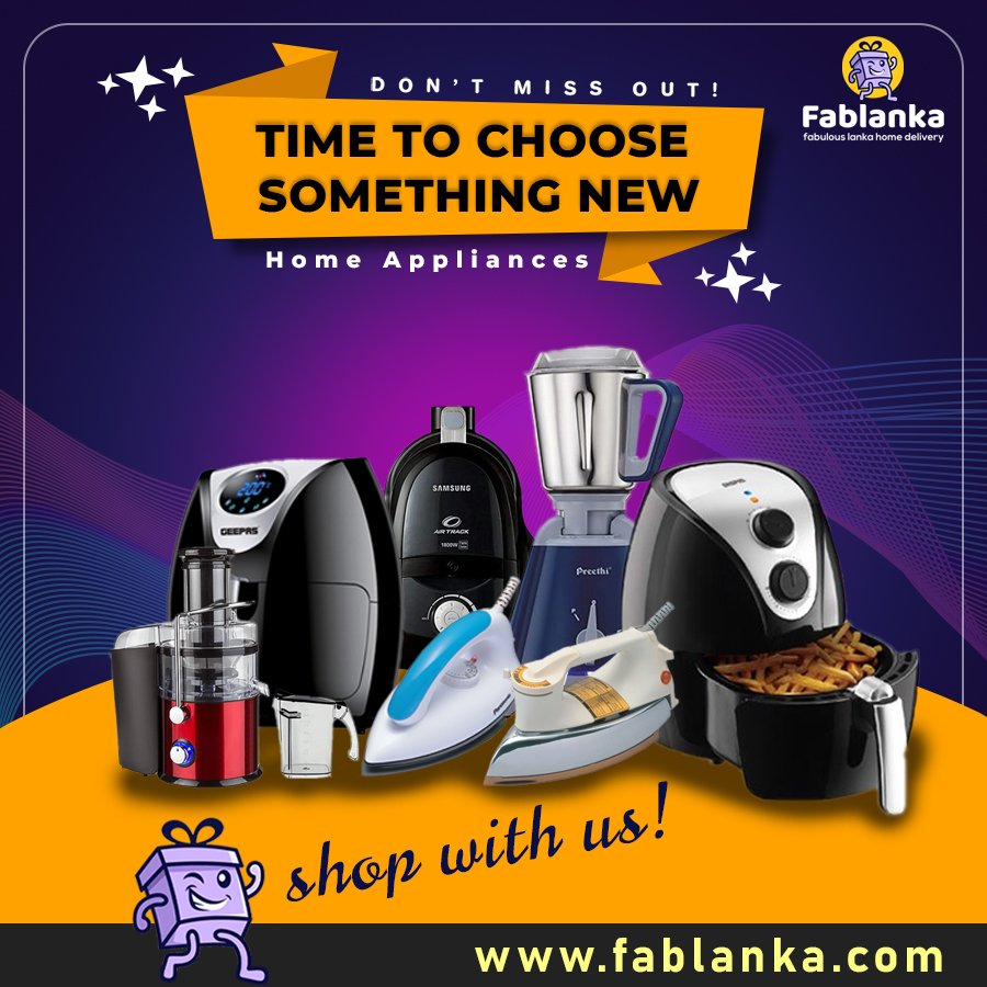 🏺We bring you a variety of new appliances, with the best quality at a reasonable price,to choose come visit our online store👉bit.ly/2WMh1C7
#smarthomes #appliancesrepair #multipurpose #energyefficiency #fabulouslanka #kitchen #homeappliances #onlineshopping #fablanka
