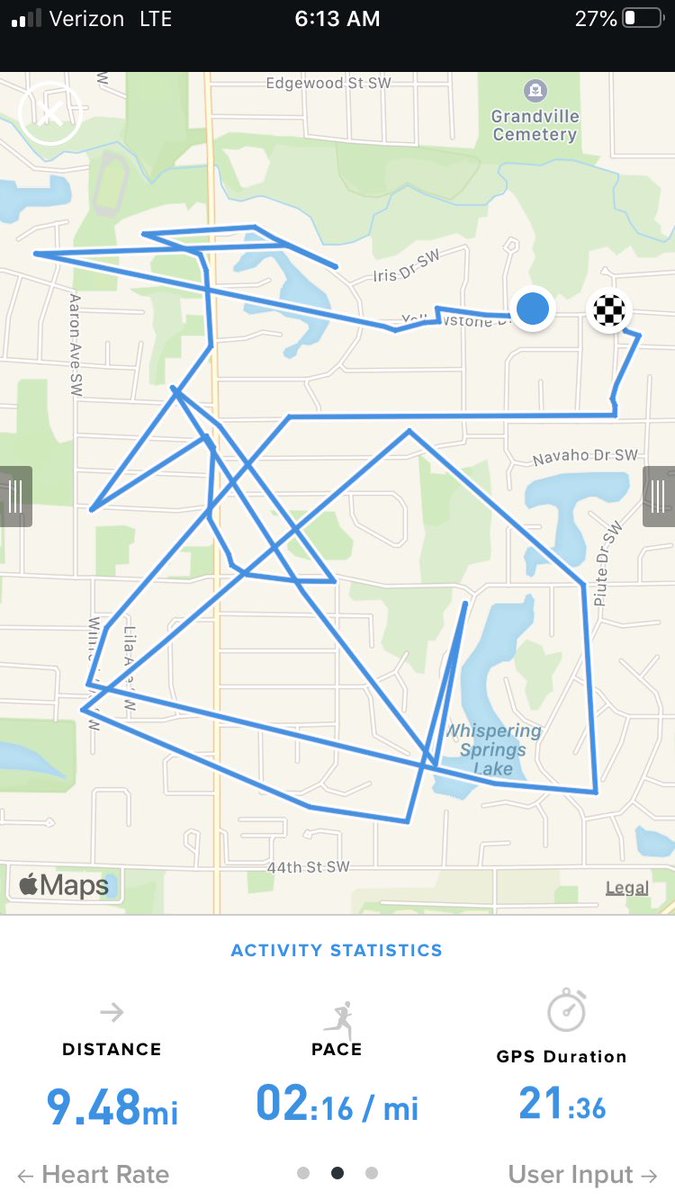 ATimmer20's tweet photo. @AndySnoap @whoop Mine just started doing the same thing. According to this, I’ve ran through water and backyards! The map was working great before I updated the app/strap this week. Hope all is well, Andy! https://t.co/E98AYnIgfr