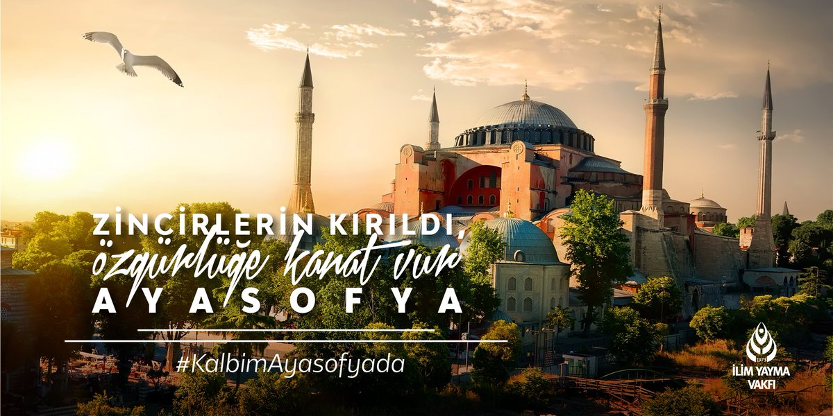 #KalbimAyasofyada
Zincirlerin kırıldı, özgürlüğe kanat vur 
AYASOFYA

#KalbimAyasofyada