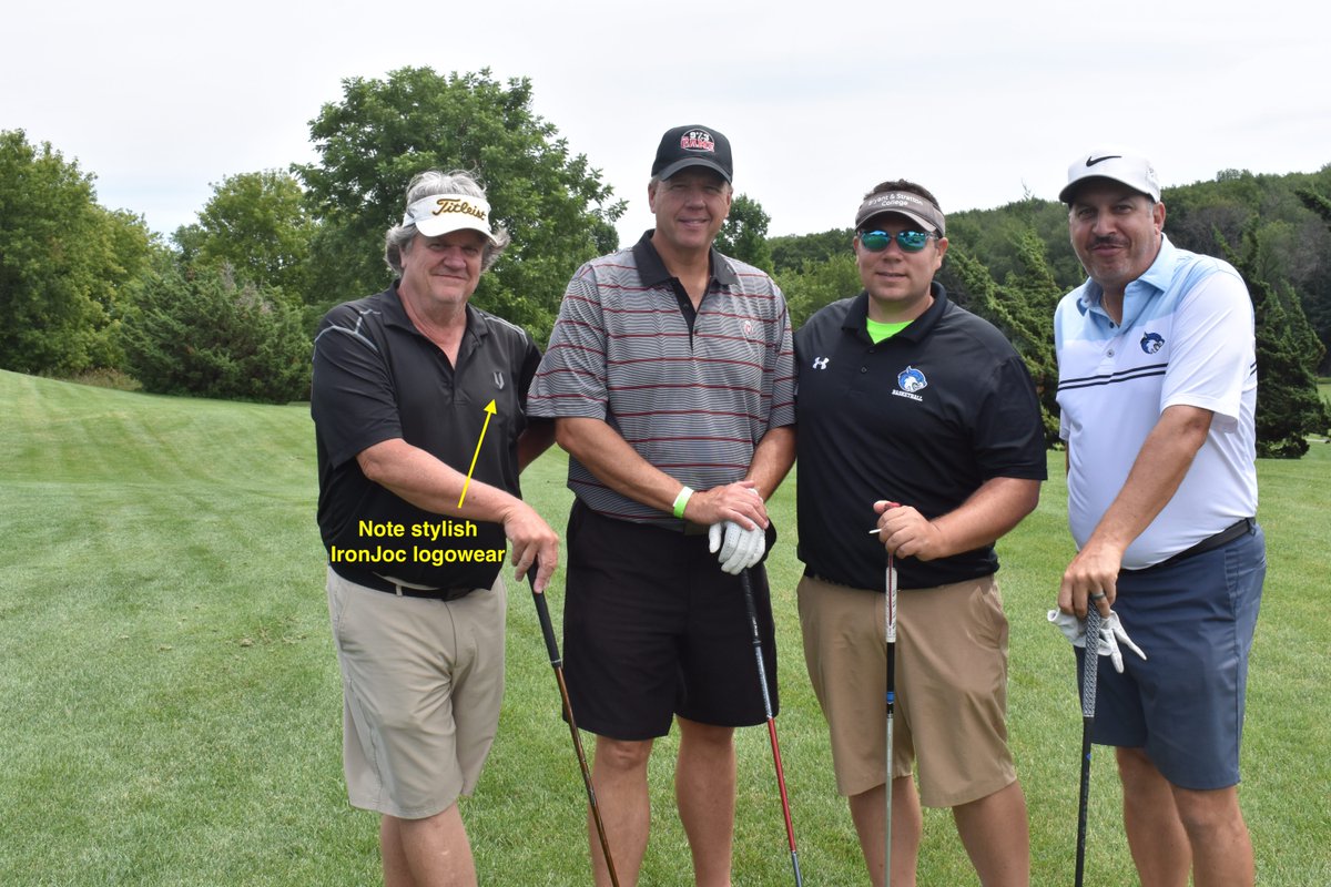 OnAirKB's tweet photo. Had a blast playing with the new title sponsors of the @DrewandKB show in the Bryant &amp; Stratton Athletics 
Golf Outing (@BSCBobcatsWI) on Tuesday. Yes. I am wearing a visor, but how can I not with that wicked flow. 

#15Under https://t.co/0GE9p89HGo
