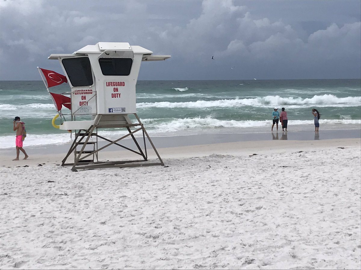 WEARDanielg's tweet photo. #BeachWx #doubleRedFlags are flying on #NWFL beaches due to tropical weather in the gulf @weartv @WEARAllenStrum @wxkaitlin https://t.co/QTAJRqiwrO