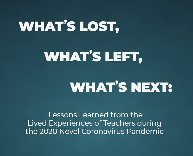 We interviewed 40 teachers across the country in April and May understand their experiences of remote teaching. New Report: What's Lost, What's Left, What's Next: Lessons Learned from the Lived Experiences of Teachers during the 2020 Pandemic:  https://edarxiv.org/8exp9/ . 1/20
