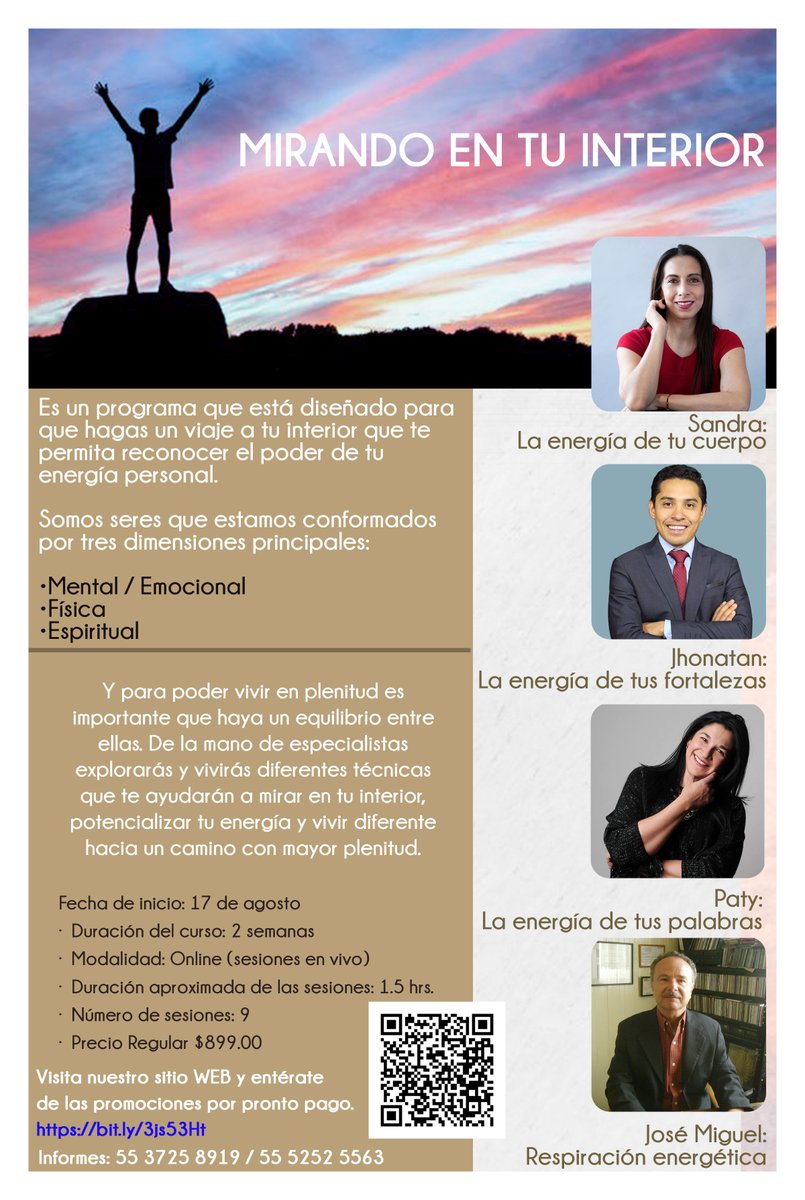 SAMA_Coaching's tweet photo. Te invitamos a este súper programa, donde grandes expertos en sus temas, nos ayudaran a ver el gran potencial de nuestra energía  en 3 áreas principales. Toda la información en el flayer. 

#SAMAcoaching 
#MirandoenTuInterior 
#EnrgiaenTi https://t.co/iyCAtZ5TsX