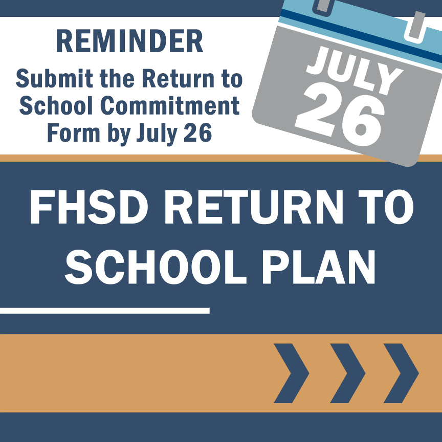 FrancisHowell's tweet photo. REMINDER: To adequately plan for the school year, families are asked to select a learning option their students. Complete a return to school commitment form for each student by midnight on July 26: https://t.co/0mytEOpKUN 
Have questions? Read the FAQ: https://t.co/ANrL452VzT https://t.co/XHTPSkcHIu