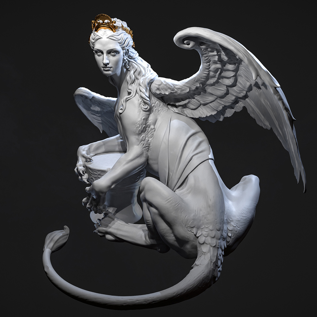 Natindesun's tweet photo. My latest sculpt, a sphinx lady! 😁 More on https://t.co/0UOo9ozgPR https://t.co/tLl99AyyAr