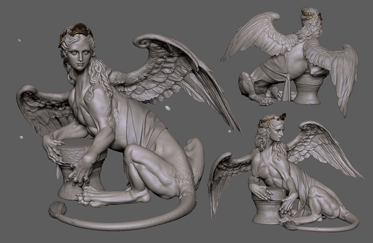 Natindesun's tweet photo. My latest sculpt, a sphinx lady! 😁 More on https://t.co/0UOo9ozgPR https://t.co/tLl99AyyAr