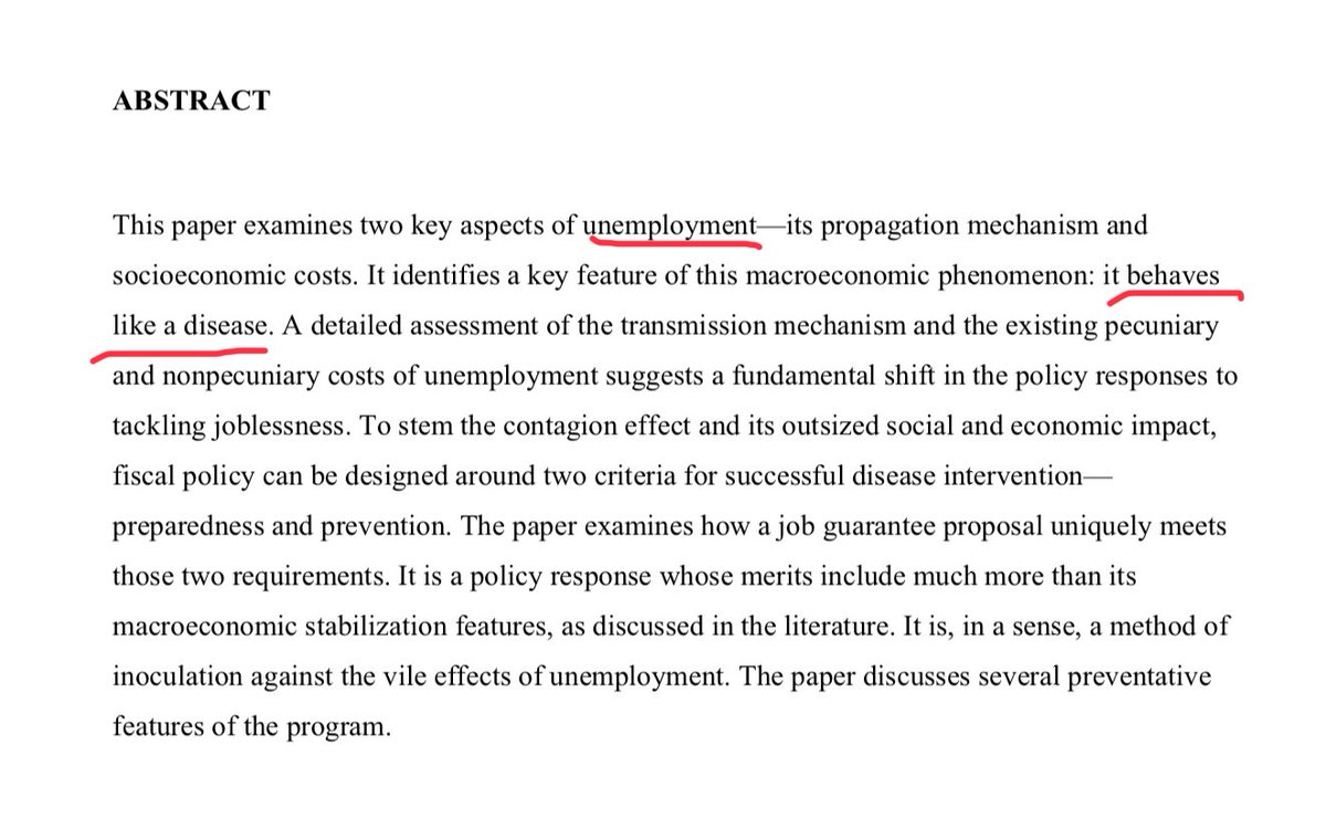 Millions are forced into involuntary un(der)employment, so only THEY have to suffer its horrific consequences.It is possible to stabilize prices for all. It is unambiguously cruel to stabilize prices only for some. From  http://www.levyinstitute.org/pubs/wp_895.pdf  