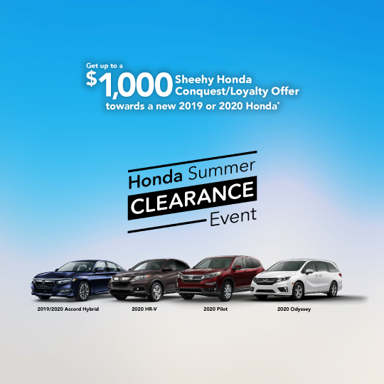SheehyHonda's tweet photo. Now is the time to take advantage of conquest/loyalty offers of up to $1,000 towards a new 2019 or 2020 Honda during the Honda Summer Clearance Event! #Honda #SummerClearanceEvent #Sheehy8000 

Learn More: https://t.co/JnP6laY43g https://t.co/z8d1dkh6Bp