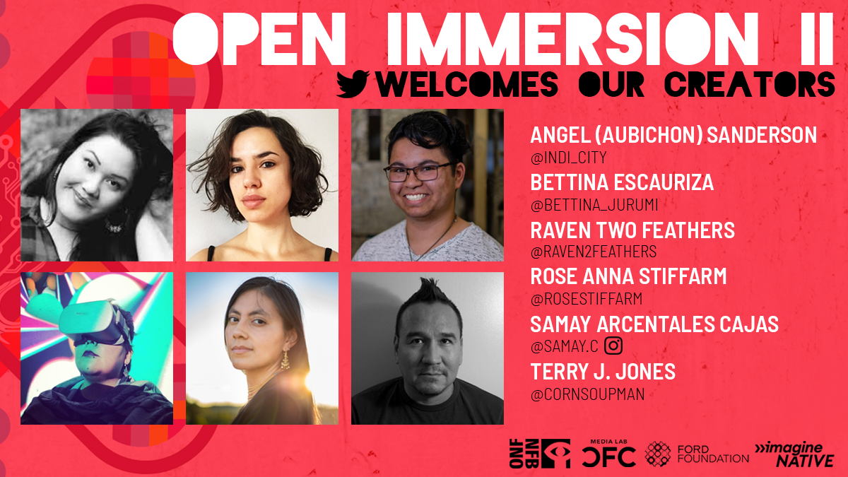 thenfb's tweet photo. 📣 Meet the 6 selected Creators for Open Immersion II Creative Doc VR Lab! With mentors and industry creatives, they’ll develop non-fiction #VR proposals to pitch at @imagineNATIVE 2020.✨
#OpenImmersion @Indi_City @bettina_jurumi @Raven2Feathers @rosestiffarm @cornsoupman https://t.co/5iasg5isL7