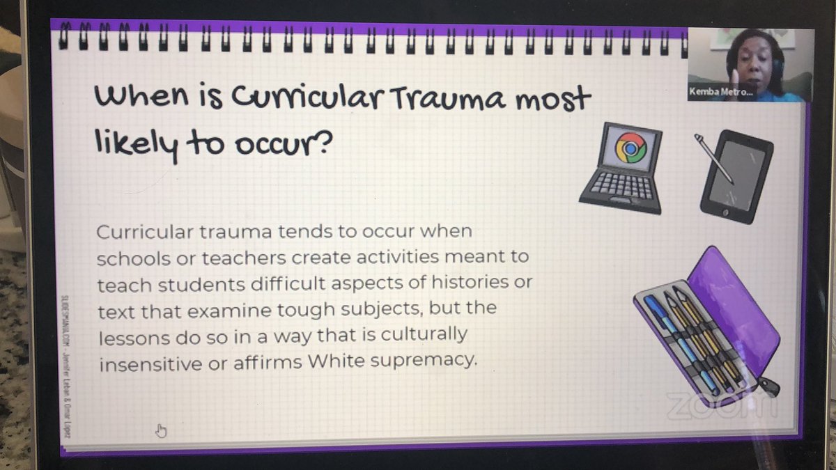 Mrs_Regan4th's tweet photo. We have to be honest with what has happened to BIPOC throughout history with our students. We can not continue to commit curricular trauma. @DrKMetropoulos @DrLaGarrettKing #CarterCon #teachingblackhistory https://t.co/0ig6hjxI71