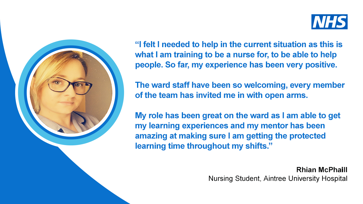 nhsnwla's tweet photo. As the #BringBackStaff program winds down. @MrsRhianMcPhail looks back at her experience going from the classroom to the ward. Read more on our website >>https://t.co/fN4v1FFIwb https://t.co/gRuWfhWT5b