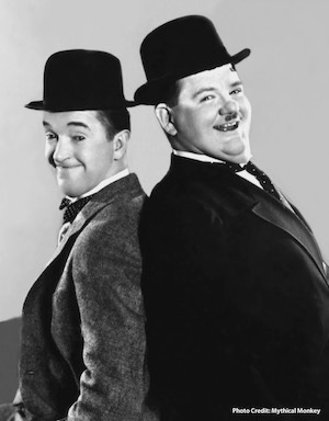 Have you seen Laurel and Hardy show? It was a popular comedy American show. Laurel was a lean guy and Hardy was a chubby guy.