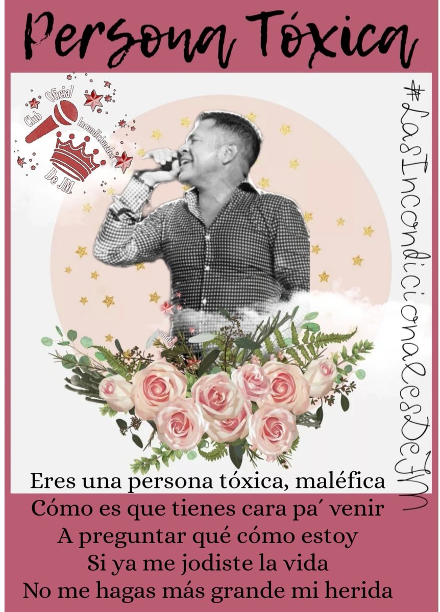 LasInconDeJM's tweet photo. Persona Tóxica lo mas Nuevo de @j_medina37 y tu ya lo escuchaste? @LasInconDeJM  #SiguiendoSusPasos 🖤🙏🏽 https://t.co/F4rvmyUCcO