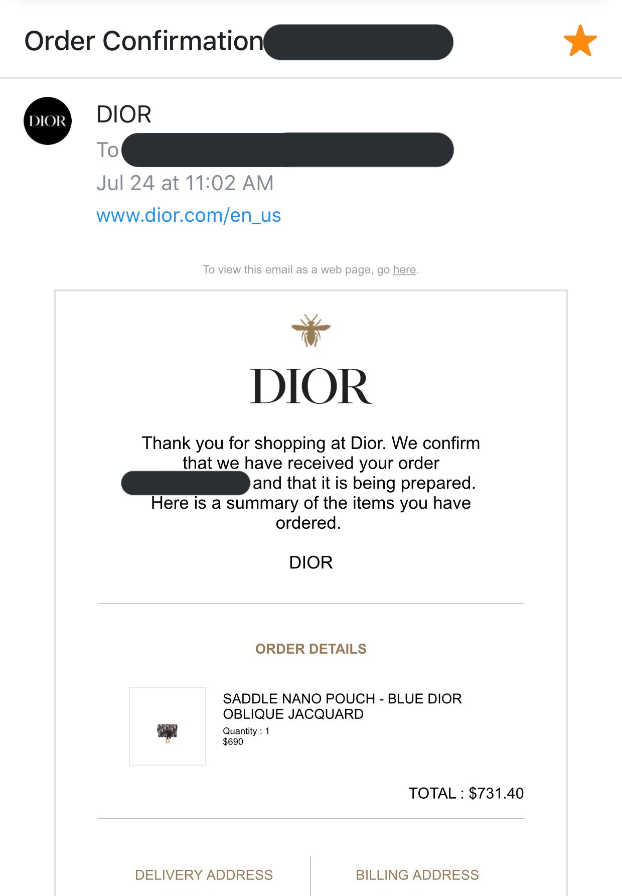 Dior order online 2025
