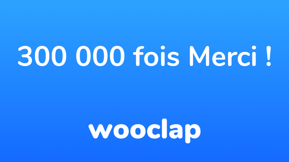 wooclapFR's tweet photo. 👋 Aujourd’hui, on a une belle nouvelle à vous annoncer !
🎉 Vous êtes officiellement 300 000 professeurs à utiliser Wooclap à travers le monde ! 🎉
Alors, un grand merci de la part de la #Wooteam 💙 https://t.co/LGayyAClMS