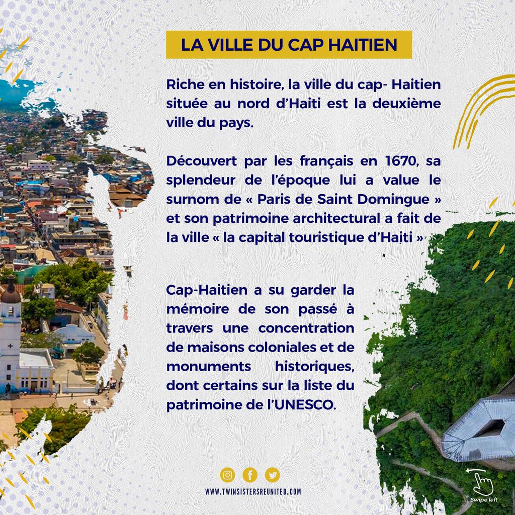 ReunitedTwin's tweet photo. On connaît mieux une Ville tant par son histoire, Sa géographie et sa culture.
Vivons l'histoire de la ville du Cap Haïtien à travers les différents posts de TSR.
.
.
..
.
.
.
.
.
.
.
.
.
.
#tsr #twinsistersreunited #cap350 #caphaitien #nolahaiti #haitian #nola https://t.co/y6YFrTVkkC