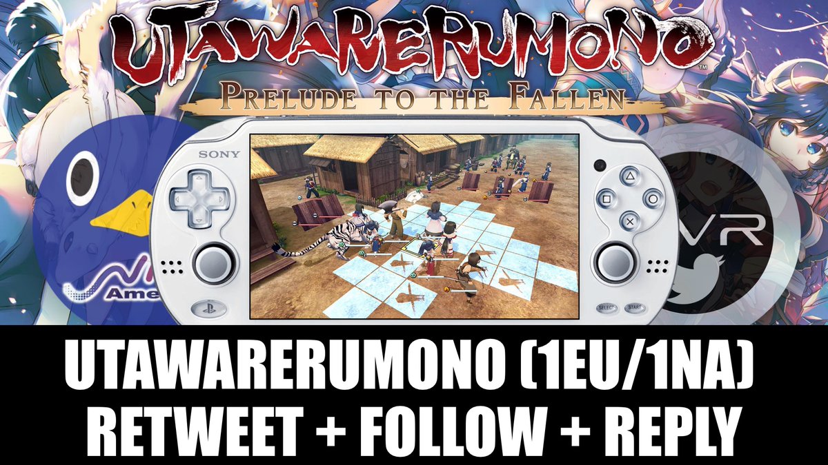 TweetVitaReview's tweet photo. ✦GIVEAWAY✦

🔘Retweet
🔘Follow @NISAmerica+ @TweetVitaReview
🔘Reply with your PSN region (NA or EU)

For a chance to win 1 NA or 1 EU "Utawarerumono: Prelude to the Fallen" #PSVita code!

Winners will be announced on 3rd August. Good luck!💫 https://t.co/wgPh4mT1Yk